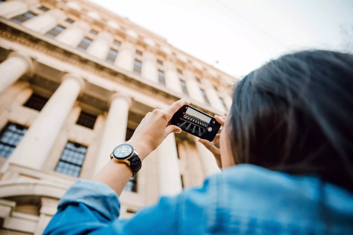 Tourist taking photo